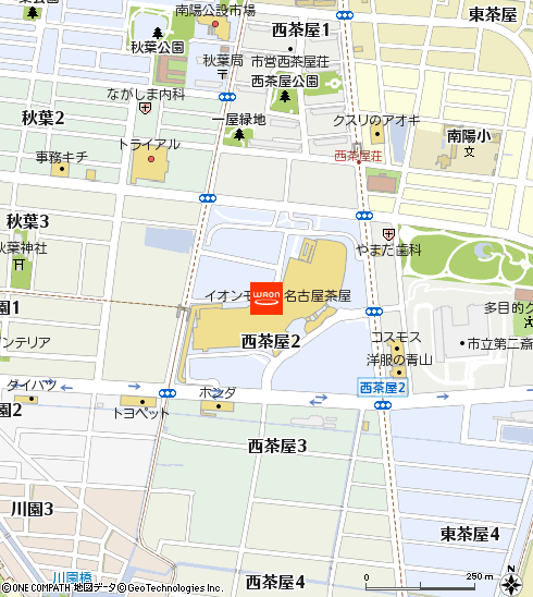 イオンスタイル名古屋茶屋付近の地図